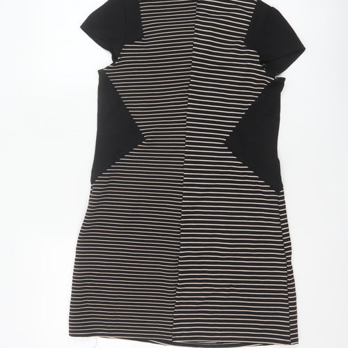 Dorothy Perkins Women Black White Stripe Off Shoulder Bodycon Dress UK 10