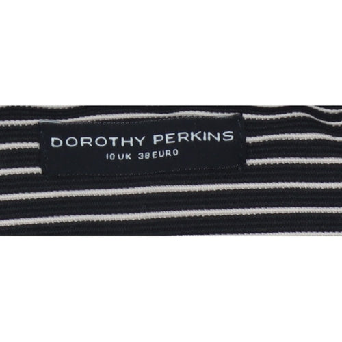 Dorothy Perkins Women Black White Stripe Off Shoulder Bodycon Dress UK 10