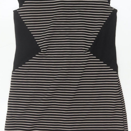 Dorothy Perkins Women Black White Stripe Off Shoulder Bodycon Dress UK 10