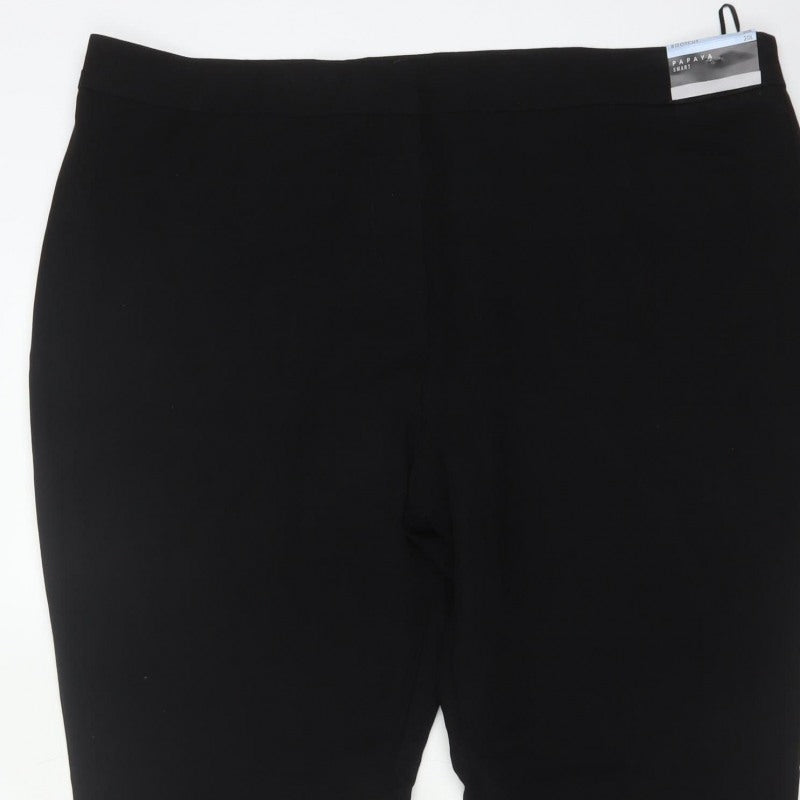 Papaya Women Black Size 20 Long Smart Straight Dress Trousers