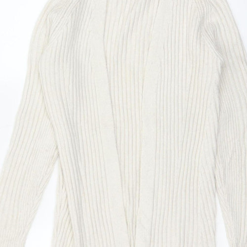 Marks and Spencer Women Ivory XS Cable-Knit V-Neck Long Sleeve Jumper
