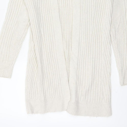 Marks and Spencer Women Ivory XS Cable-Knit V-Neck Long Sleeve Jumper