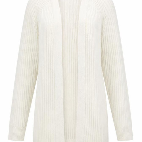 Marks and Spencer Women Ivory XS Cable-Knit V-Neck Long Sleeve Jumper