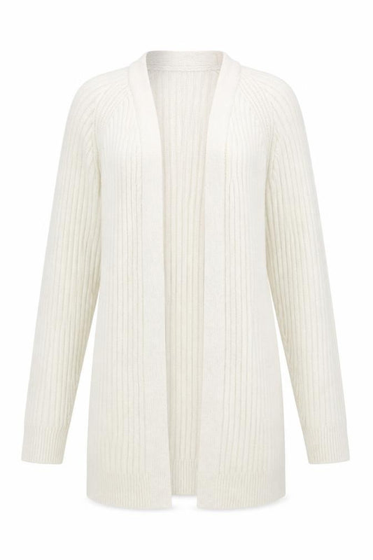 Marks and Spencer Women Ivory XS Cable-Knit V-Neck Long Sleeve Jumper