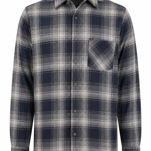 Marks & Spencer Men’s Blue Plaid Cotton Button-Up Shirt L