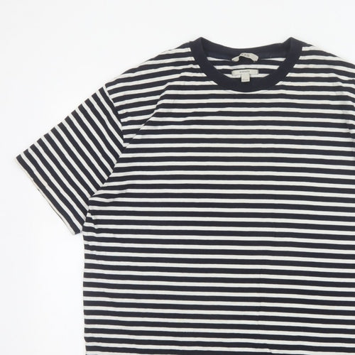 COS Men Black White Striped Oversized Cotton T-Shirt XL
