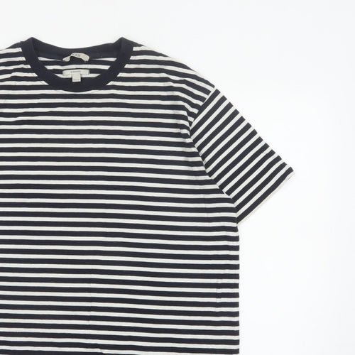 COS Men Black White Striped Oversized Cotton T-Shirt XL