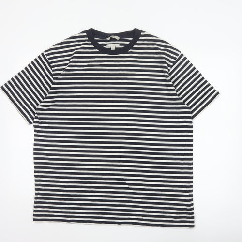 COS Men Black White Striped Oversized Cotton T-Shirt XL