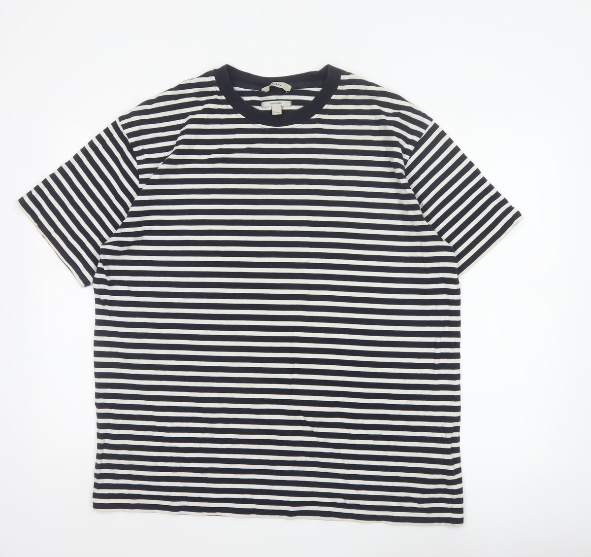 COS Men Black White Striped Oversized Cotton T-Shirt XL