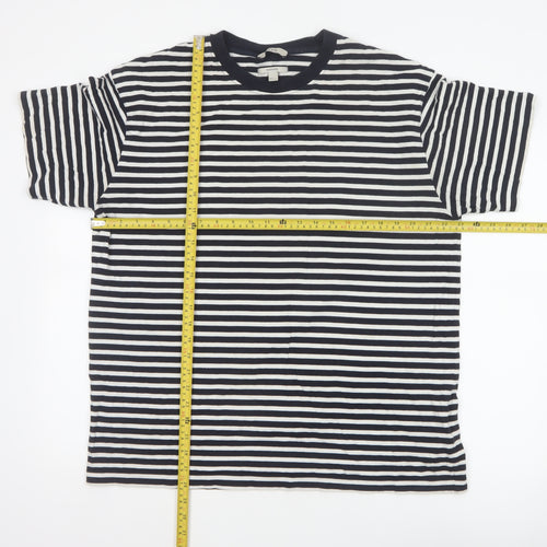 COS Men Black White Striped Oversized Cotton T-Shirt XL