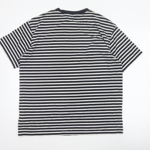 COS Men Black White Striped Oversized Cotton T-Shirt XL