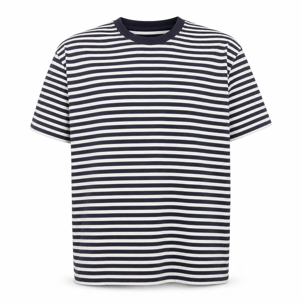 COS Men Black White Striped Oversized Cotton T-Shirt XL