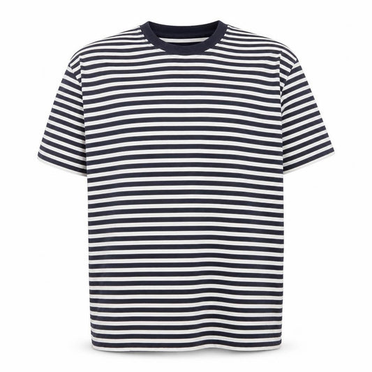 COS Men Black White Striped Oversized Cotton T-Shirt XL