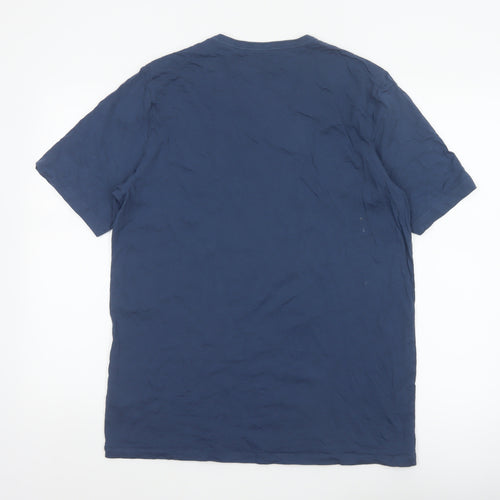 Hugo Boss Men’s Blue XL Logo Crew Neck Short Sleeve Cotton T-Shirt