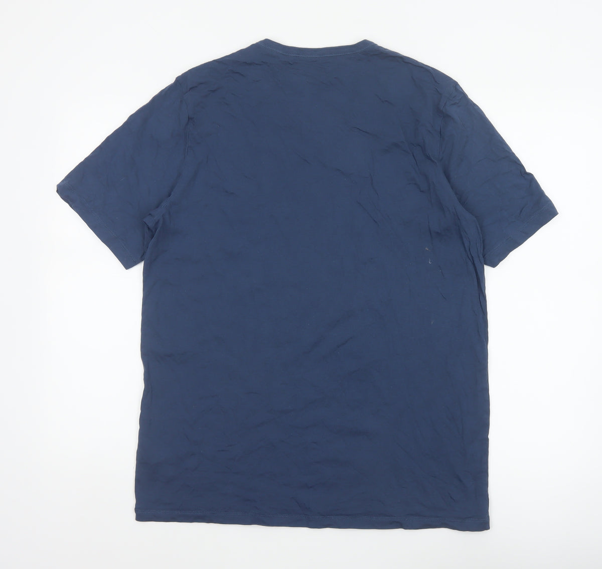Hugo Boss Men’s Blue XL Logo Crew Neck Short Sleeve Cotton T-Shirt