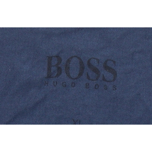 Hugo Boss Men’s Blue XL Logo Crew Neck Short Sleeve Cotton T-Shirt