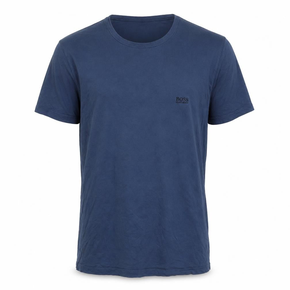 Hugo Boss Men’s Blue XL Logo Crew Neck Short Sleeve Cotton T-Shirt