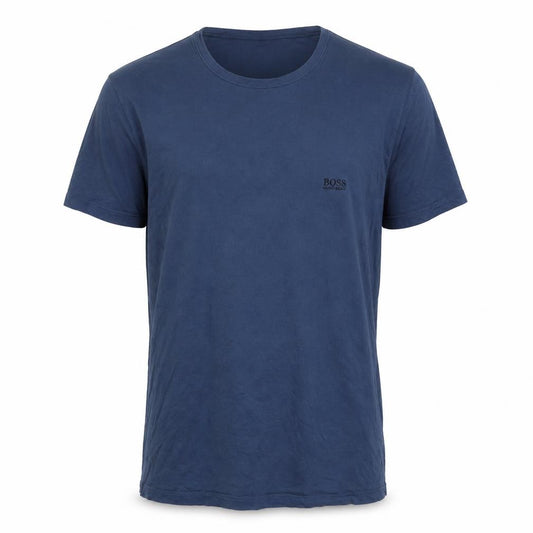 Hugo Boss Men’s Blue XL Logo Crew Neck Short Sleeve Cotton T-Shirt