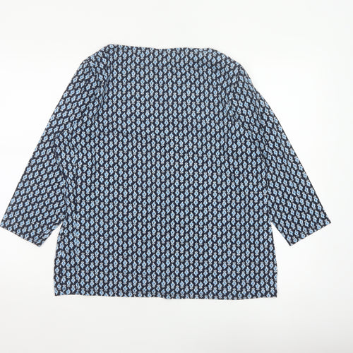 Marks & Spencer Women Blue Paisley 3/4 Sleeve Blouse UK 20