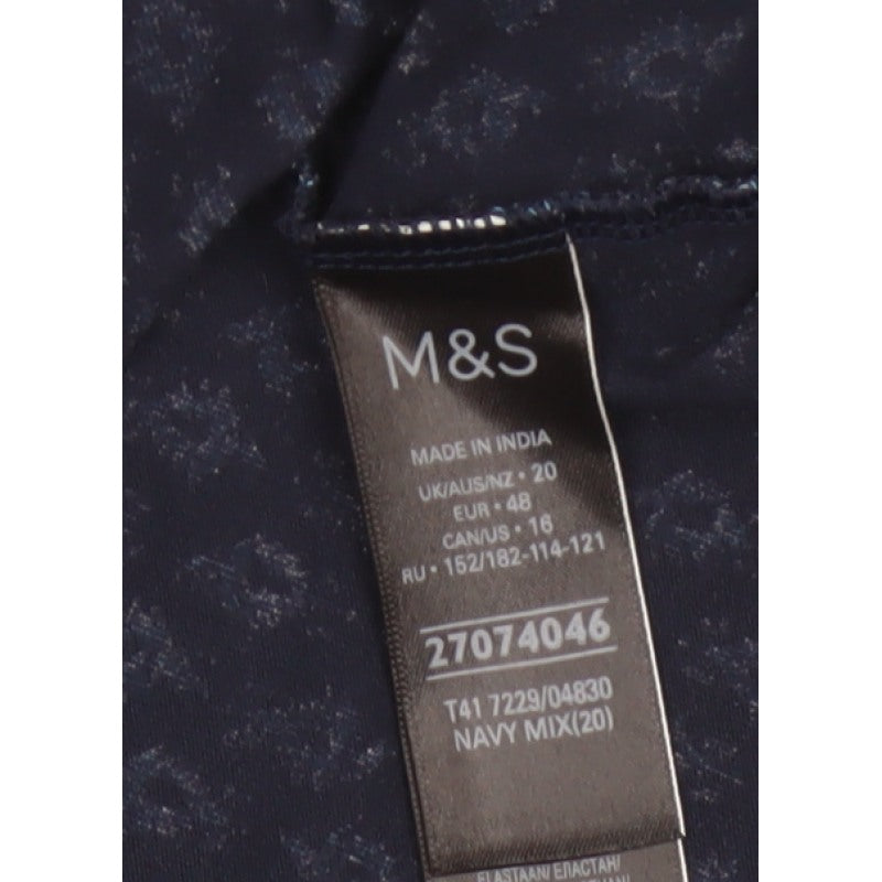 Marks & Spencer Women Blue Paisley 3/4 Sleeve Blouse UK 20