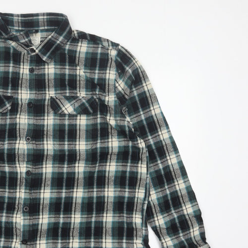 Mountain Warehouse Men Multicoloured 2XL Plaid Flannel Button-Up Shirt