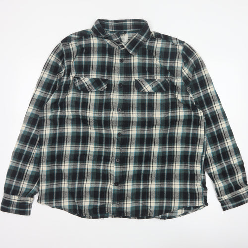 Mountain Warehouse Men Multicoloured 2XL Plaid Flannel Button-Up Shirt