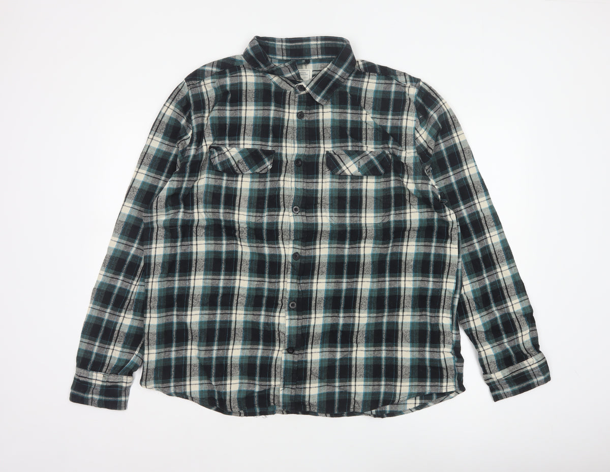 Mountain Warehouse Men Multicoloured 2XL Plaid Flannel Button-Up Shirt