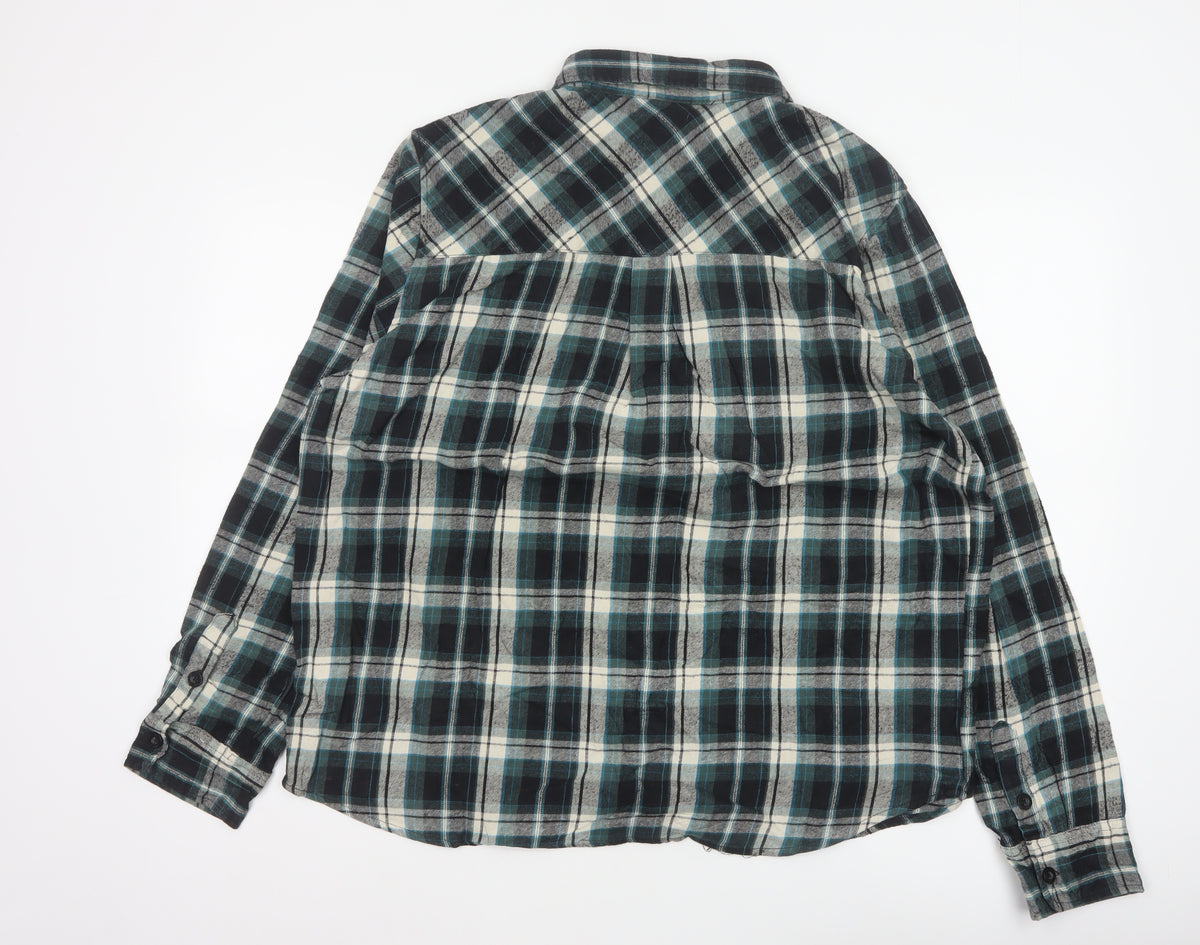 Mountain Warehouse Men Multicoloured 2XL Plaid Flannel Button-Up Shirt