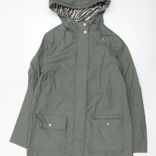 Dorothy Perkins Women’s Green UK 12 Hooded Waterproof Rain Coat