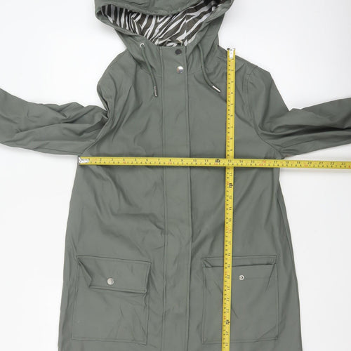 Dorothy Perkins Women’s Green UK 12 Hooded Waterproof Rain Coat
