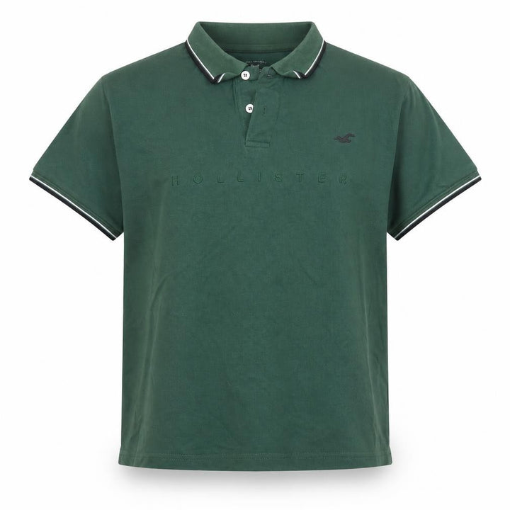 Hollister Women Green S Basic Cotton Short Sleeve Polo Shirt