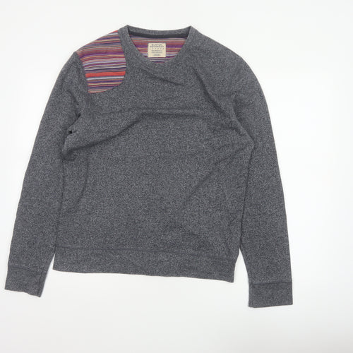Burton Menswear Men Grey M Striped Panel Crew Neck Pullover Sweatshirt