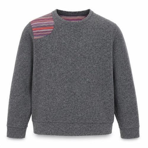 Burton Menswear Men Grey M Striped Panel Crew Neck Pullover Sweatshirt
