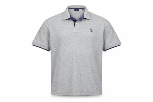 GANT Men’s Grey XL Short Sleeve Cotton Stretch Logo Polo Shirt