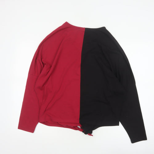 Roadster Women Multicoloured XL Colourblock V-Neck Tie Hem Long Sleeve Top