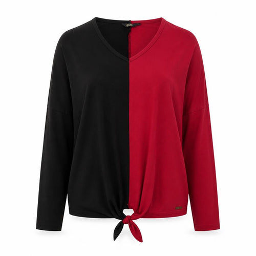 Roadster Women Multicoloured XL Colourblock V-Neck Tie Hem Long Sleeve Top
