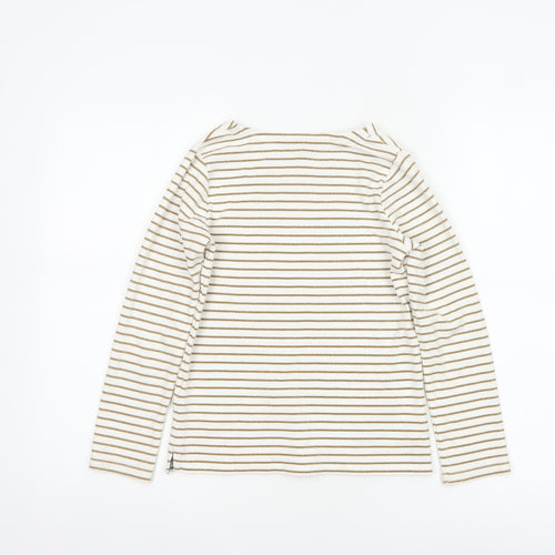 Joules Girls Ivory Gold Striped Bee Sequin Long Sleeve T-Shirt 9 Years
