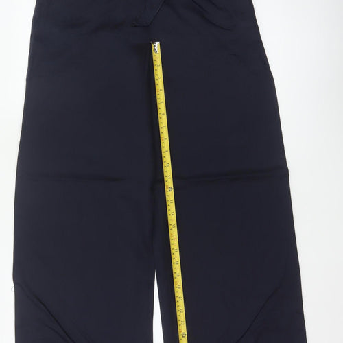 M&S Women’s Navy Blue UK 10 Long Paperbag Wide Leg Lyocell Trousers