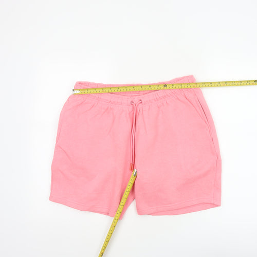 Light & Shade Women’s Pink L Sweat Shorts Drawstring Cotton Blend