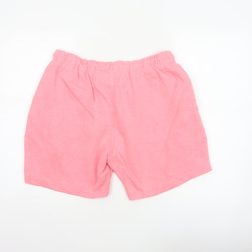 Light & Shade Women’s Pink L Sweat Shorts Drawstring Cotton Blend