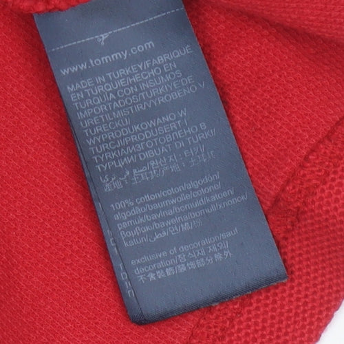 Tommy Hilfiger Men's L Red White Navy Colourblock Cotton T-Shirt