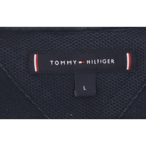 Tommy Hilfiger Men's L Red White Navy Colourblock Cotton T-Shirt
