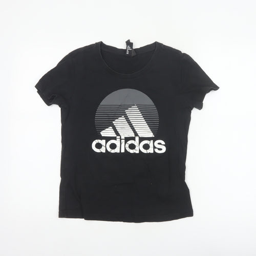 Adidas Women’s Black S UK 8-10 Slim Fit Logo T-Shirt