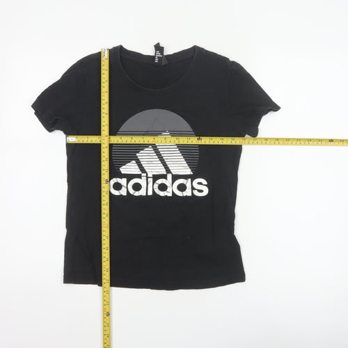 Adidas Women’s Black S UK 8-10 Slim Fit Logo T-Shirt