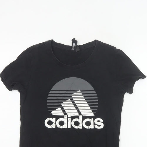 Adidas Women’s Black S UK 8-10 Slim Fit Logo T-Shirt