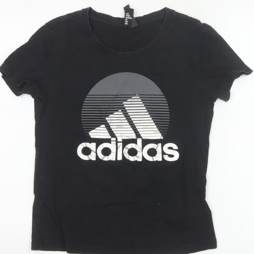 Adidas Women’s Black S UK 8-10 Slim Fit Logo T-Shirt