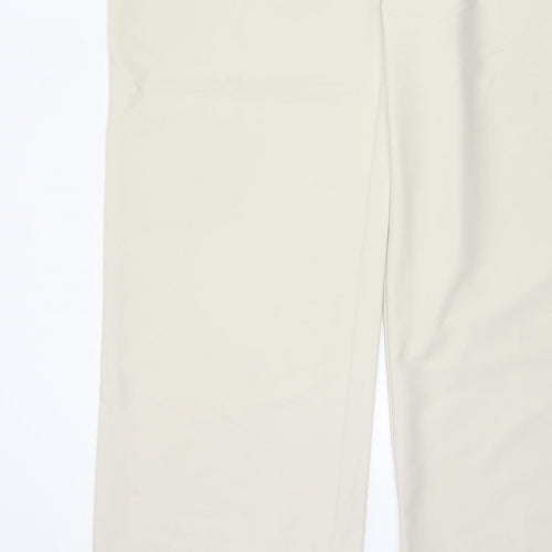 Zara Women Ivory XL High Rise Wide Leg Tailored Trousers