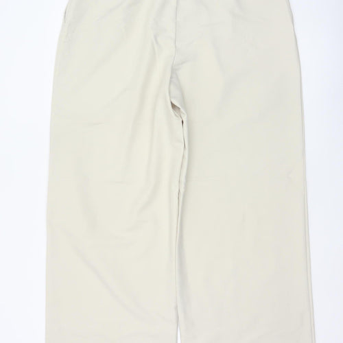 Zara Women Ivory XL High Rise Wide Leg Tailored Trousers