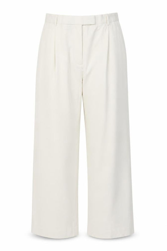 Zara Women Ivory XL High Rise Wide Leg Tailored Trousers
