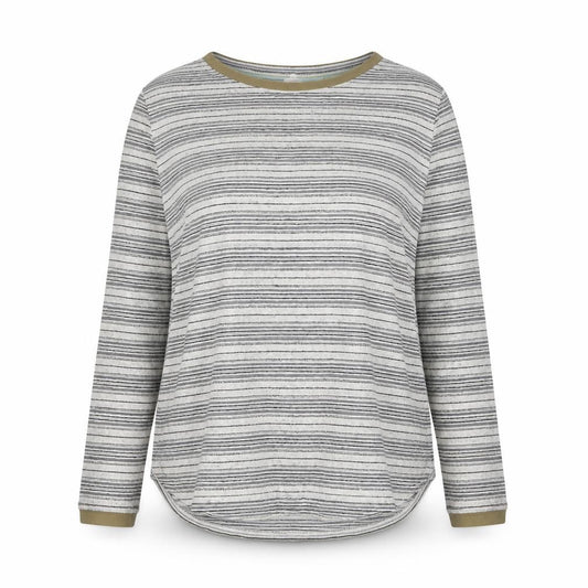 White Stuff Women White Striped Long Sleeve Jersey T-Shirt UK 16